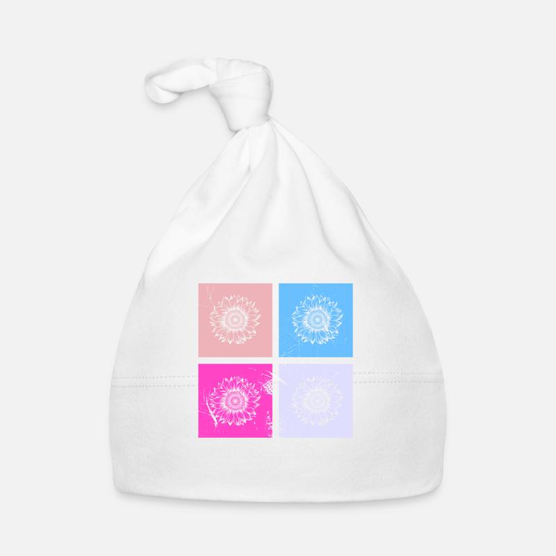 Sonnenblume Blüte Blume Retro Geschenk Baby Bio-Mütze