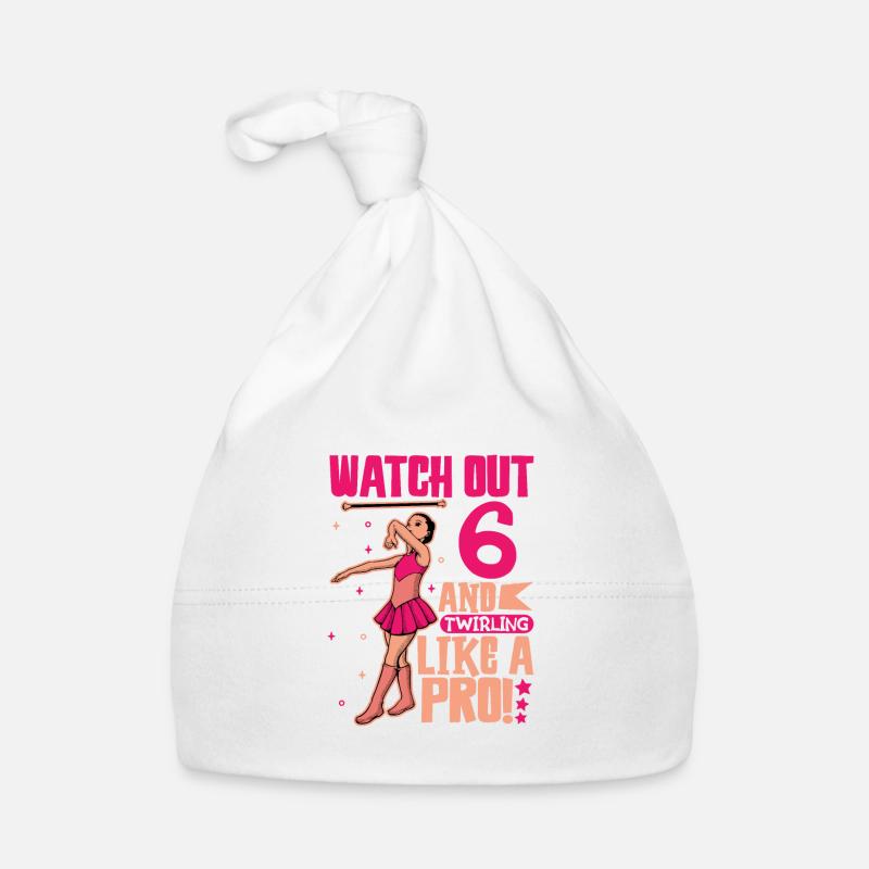 Ich bin 6 - Mädchen Twirling Baby Bio-Mütze