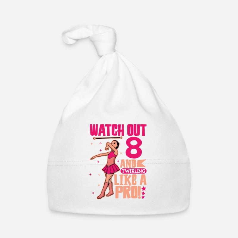 I'm 8 - Girl Twirling Organic Baby Cap