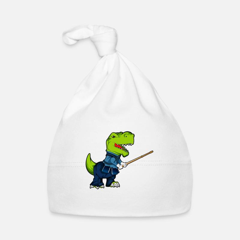 Cartoon TREX does kendo Organic Baby Cap