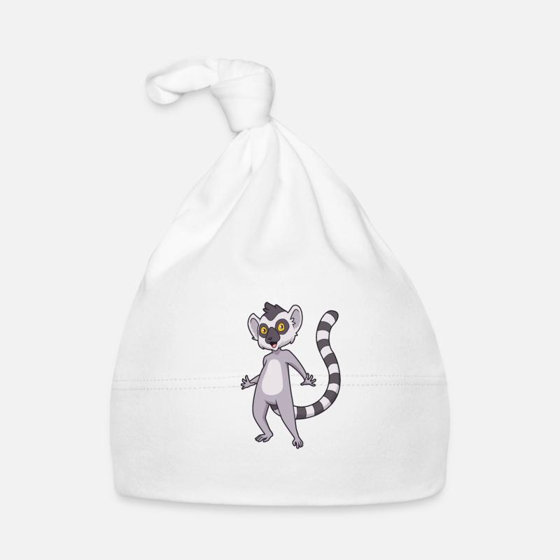 Kawaii Ring-tailed lemur Organic Baby Cap