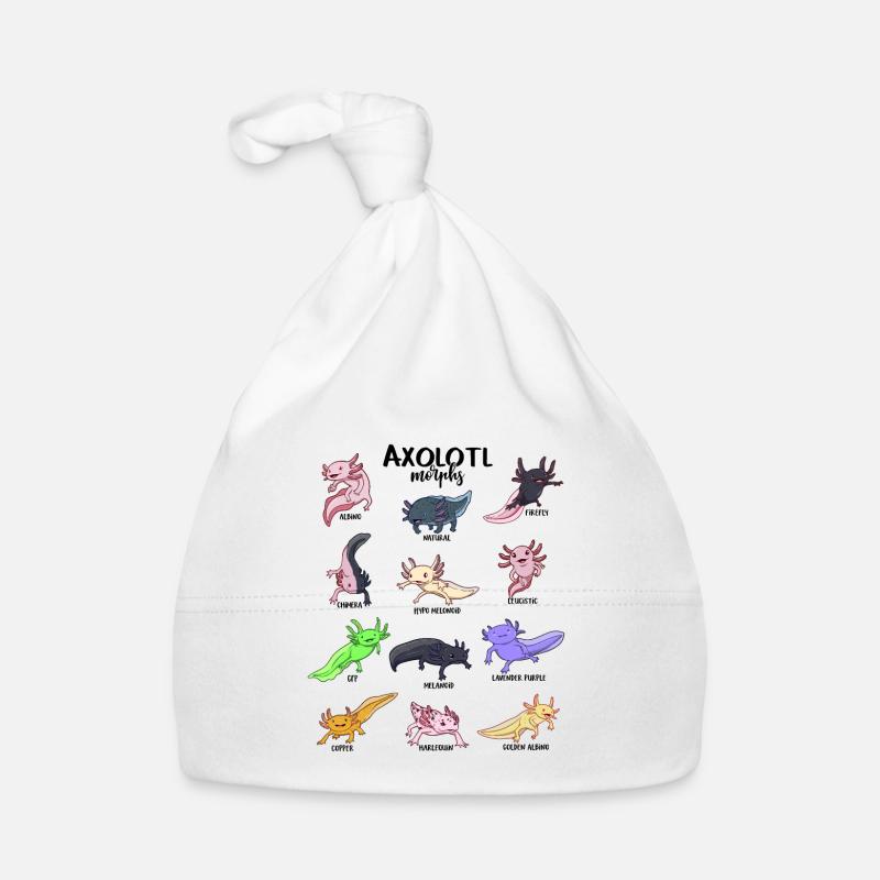 Various Kawaii Axolotls Organic Baby Cap