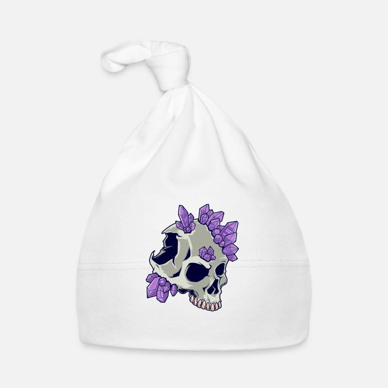Skull with Crystals - Aestethic Goblincore Organic Baby Cap