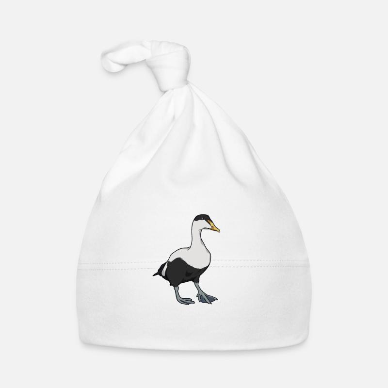 Drawing of an eider duck Organic Baby Cap
