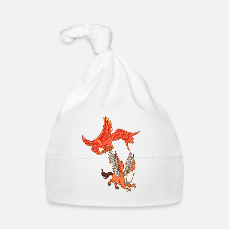 Animaux de la mythologie - Phénix vs Hippogriffe Bonnet bio Bébé