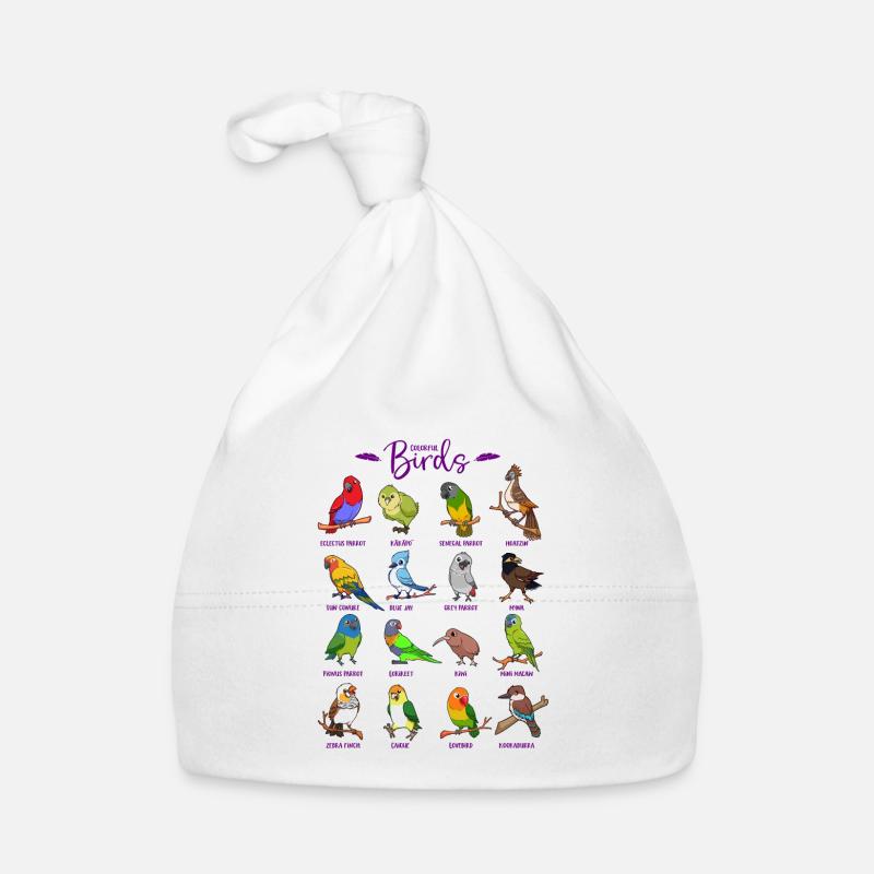 Different Cartoon Birds Organic Baby Cap