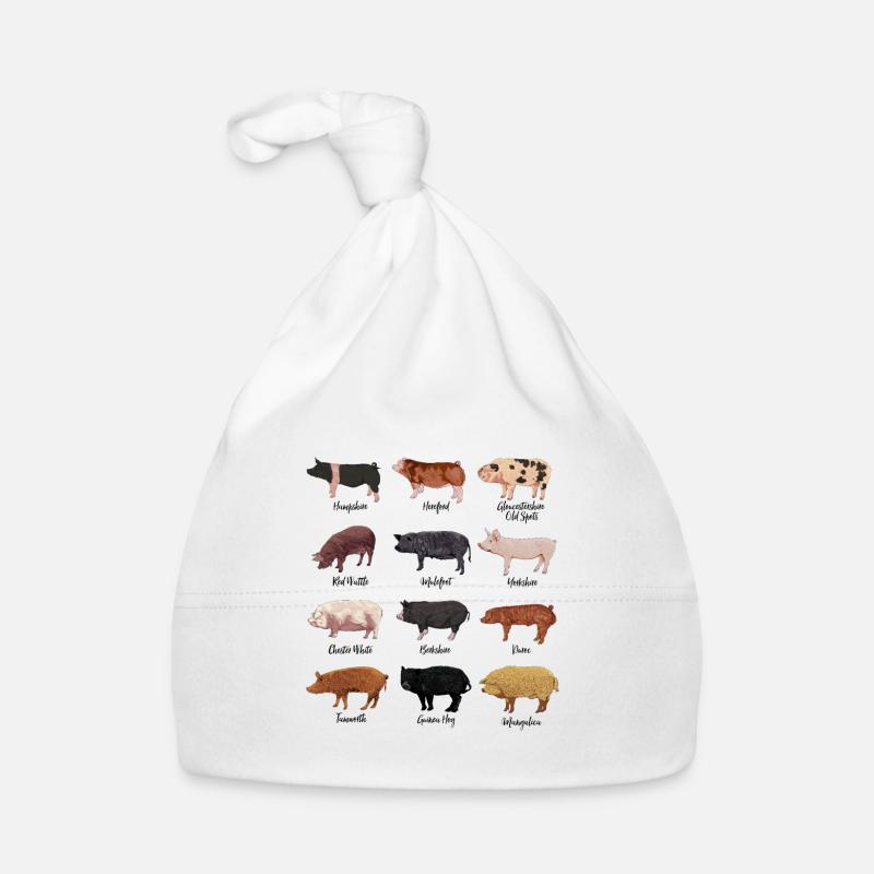 Dessins de cochon - Motif de cochon Bonnet bio Bébé