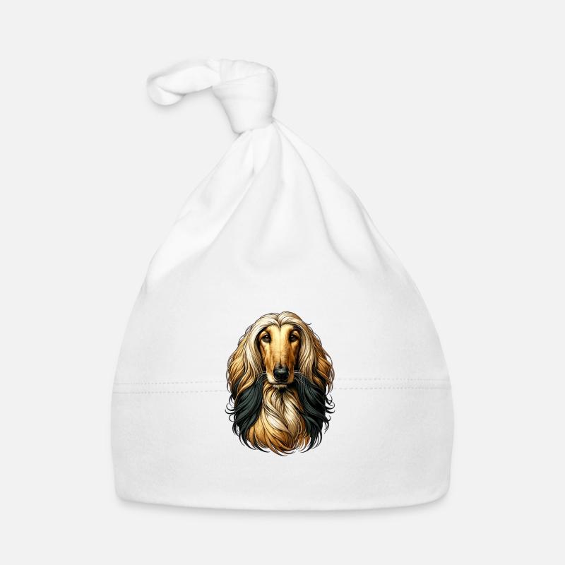 Dog Face - Afghan Hound Organic Baby Cap