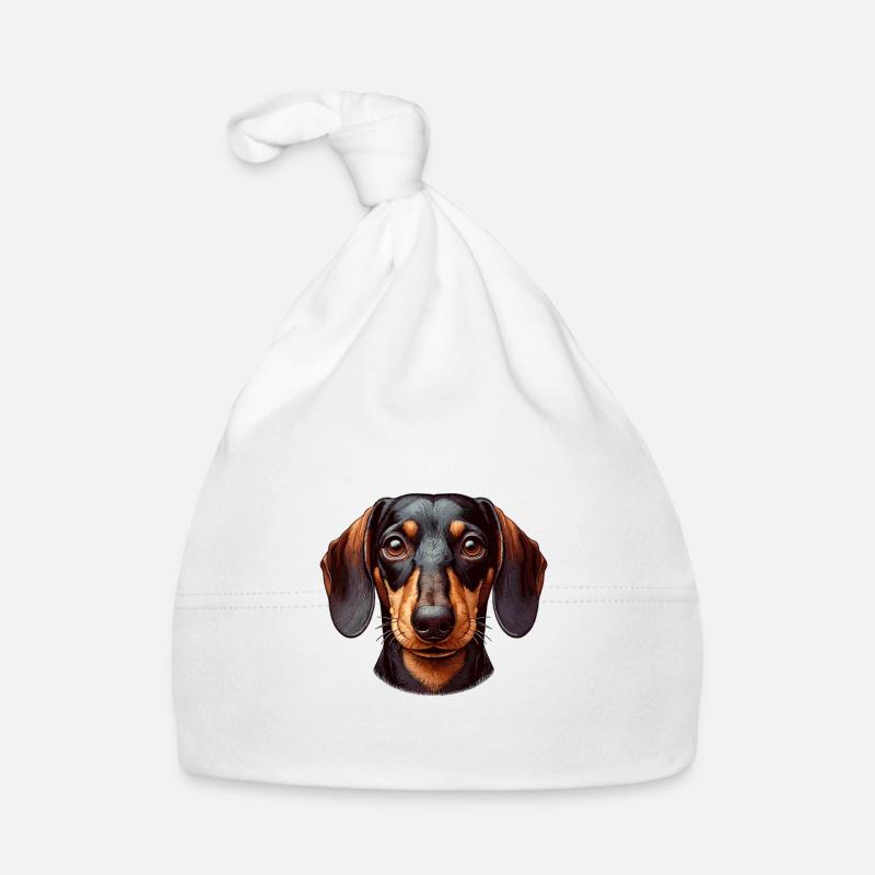 Visage de chien - Teckel Bonnet bio Bébé