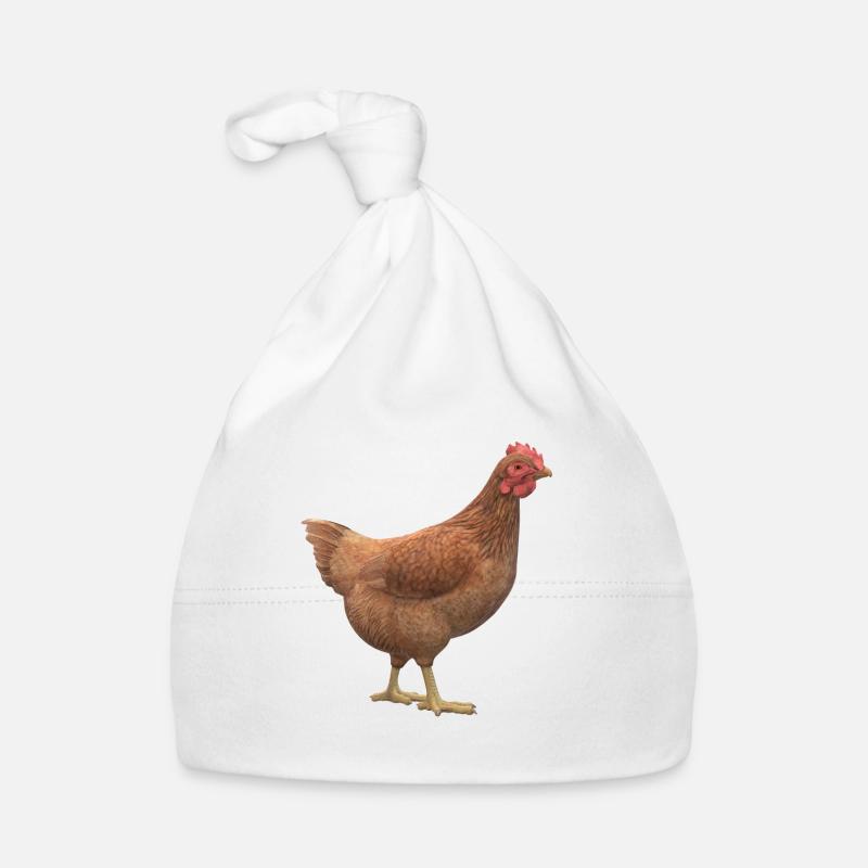 3D chicken Organic Baby Cap