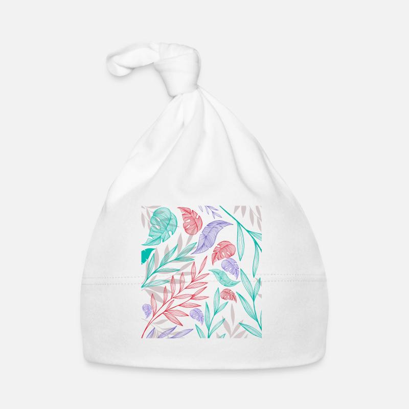 Pattern with tropical plants Organic Baby Cap