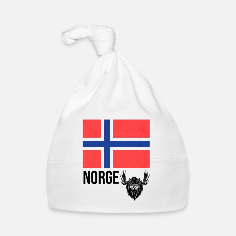 Norvège Norge - Bonnet bio Bébé - blanc
