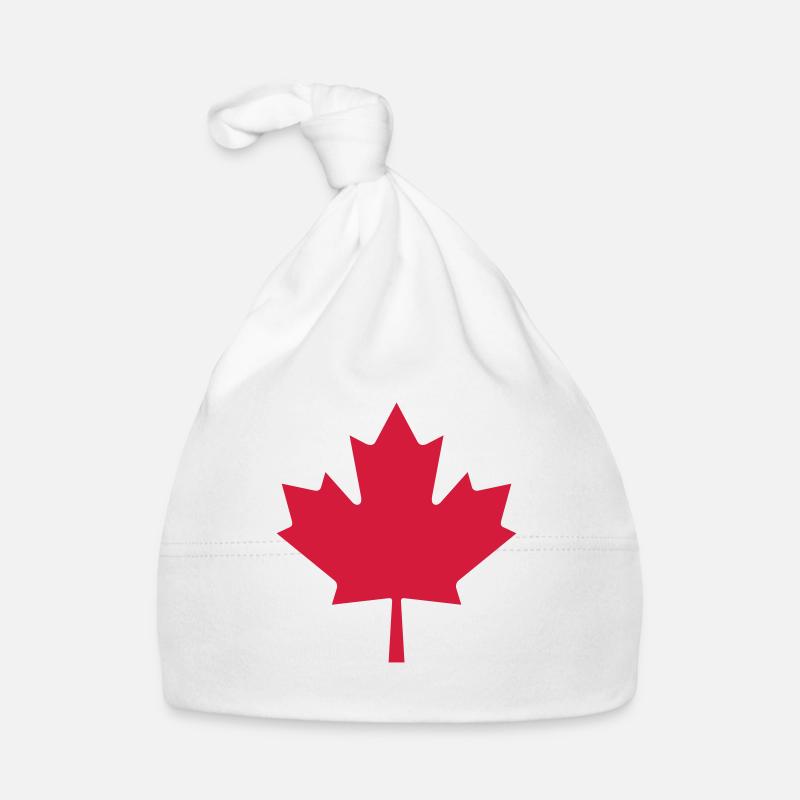 Mapple leaf - Organic Baby Cap - white