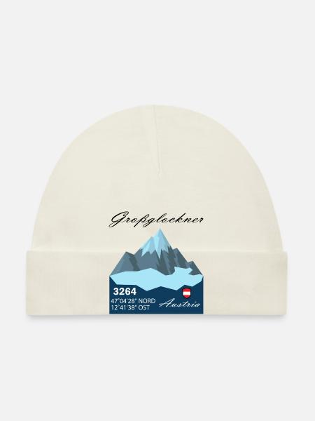 Großglockner austria Skifahren Geschenk Urlaub - Baby Bio-Mütze - Weiß - Vorne