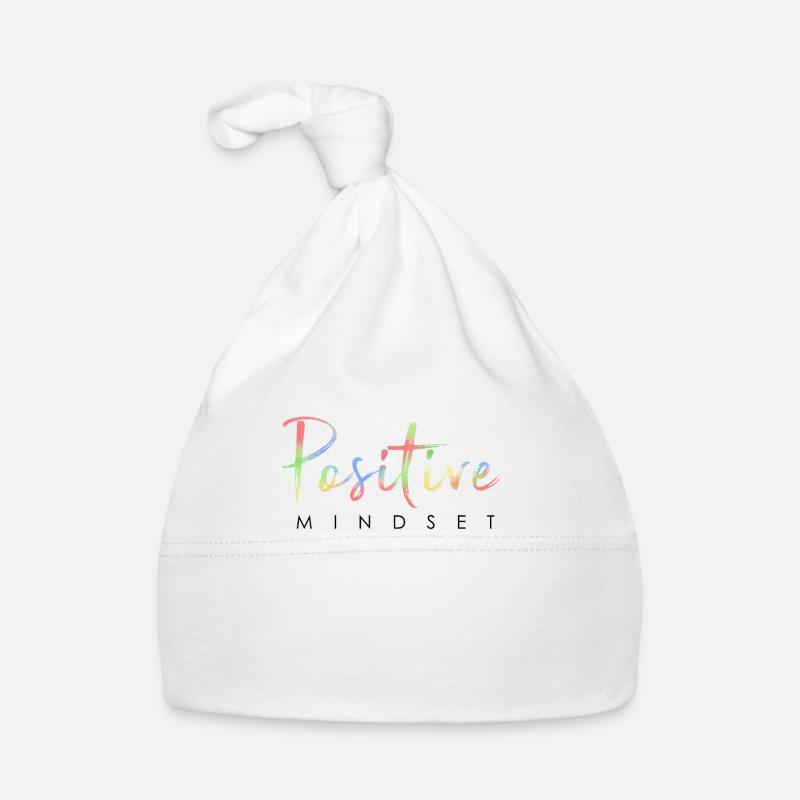 Positiver Mindset - Bleib positiv - Baby Bio-Mütze - Weiß