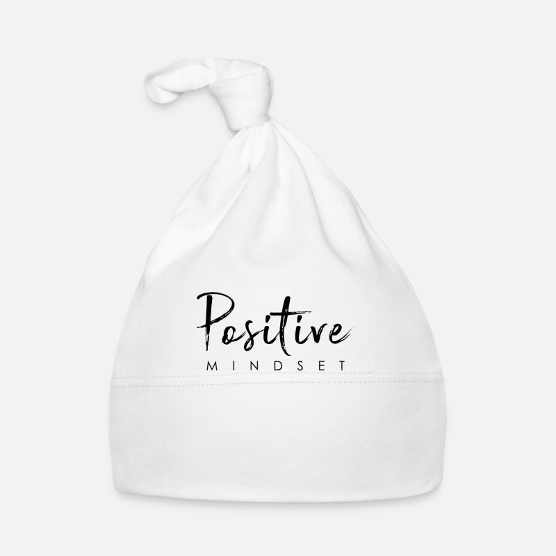 État d’ positif - Restez positif - Bonnet bio Bébé - blanc