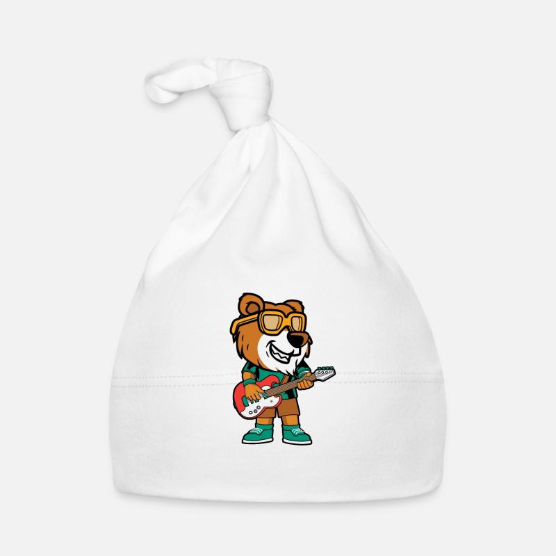 Tiger guitariste Cooler - Bonnet bio Bébé - blanc