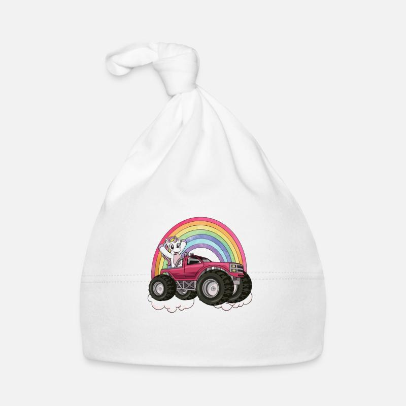 Camion monstre arc-en-ciel licorne Bonnet bio Bébé