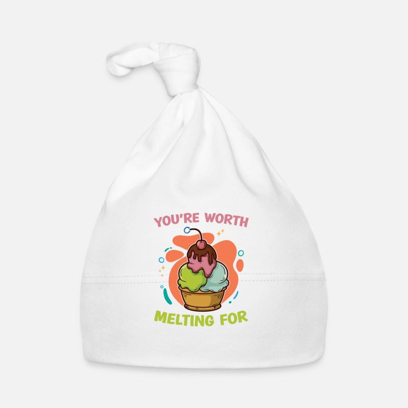 It's Worth Melting For Ice Cream Lover Ice Cream Organic Baby Cap