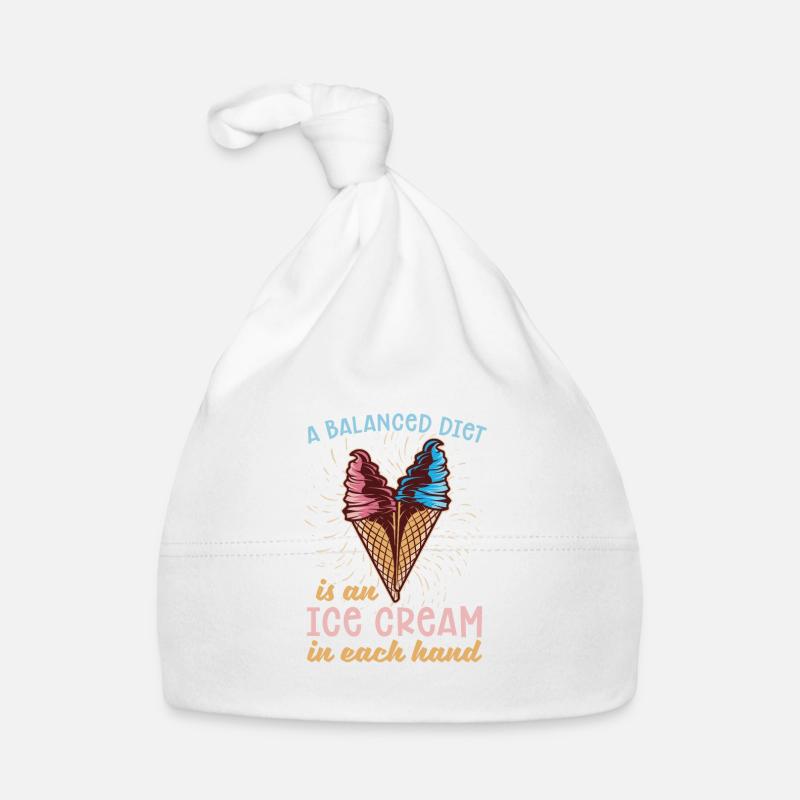 Ausgewogene Ernährung Ist Ein Eis In Beiden Händen Baby Bio-Mütze