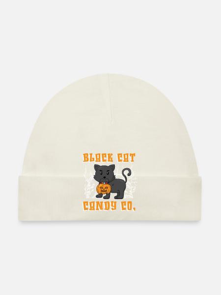 Black Cat Candy Co. - Baby Bio-Mütze - Weiß - Vorne
