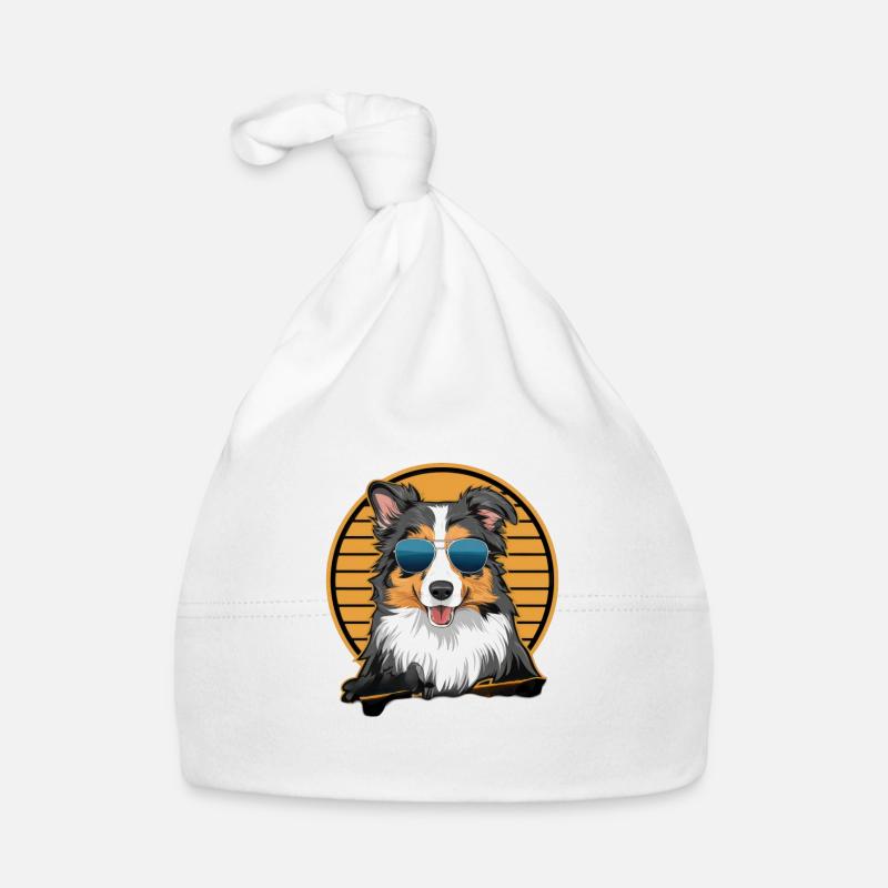 Cooler australischer Schäferhund mit Sonnenbrille Baby Bio-Mütze