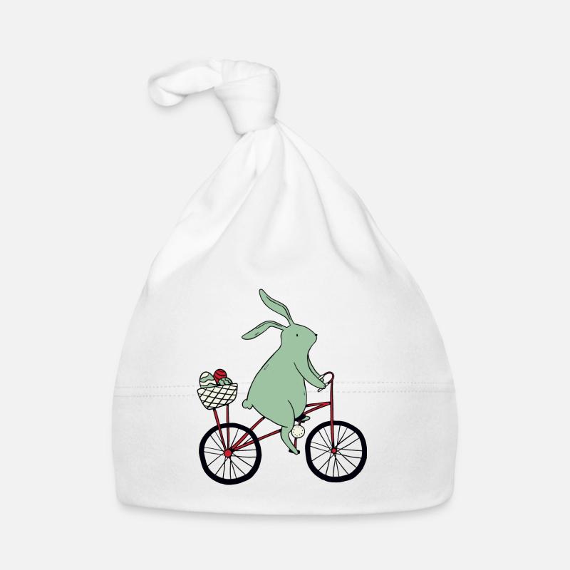 Lapin de Pâques sur vélo Bonnet bio Bébé