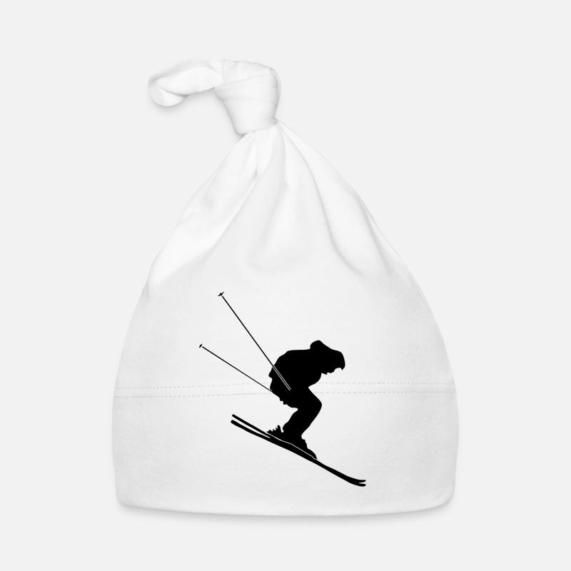 Skifahrer - Baby Bio-Mütze - Weiß