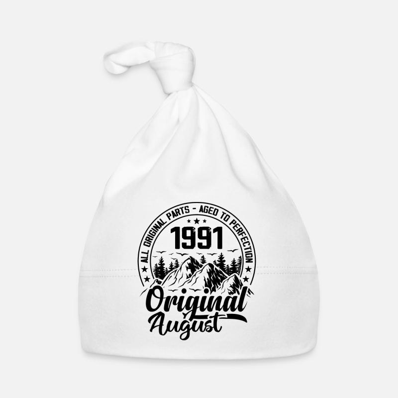 1991 August Original: 33 Years Anniversary Gift Organic Baby Cap