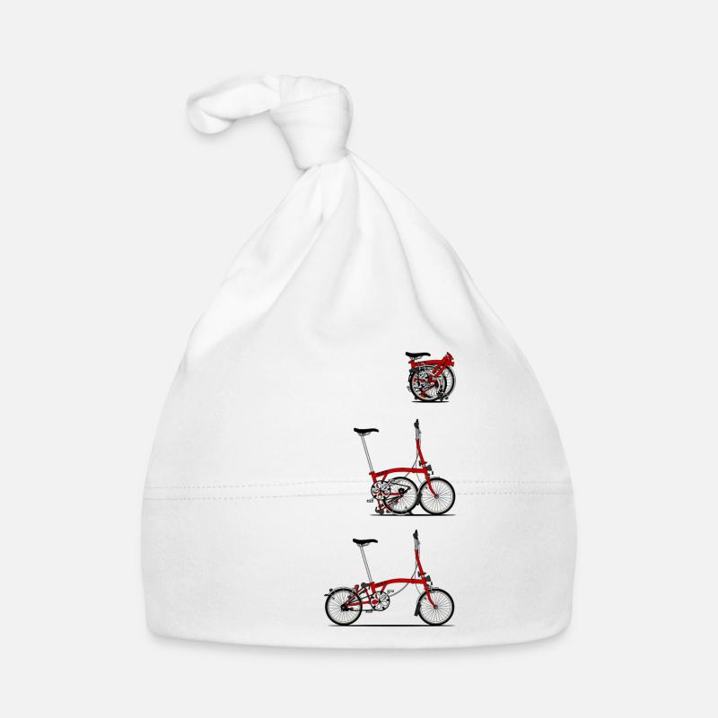 J'aime mon pliant Brompton vélo - Bonnet bio Bébé - blanc