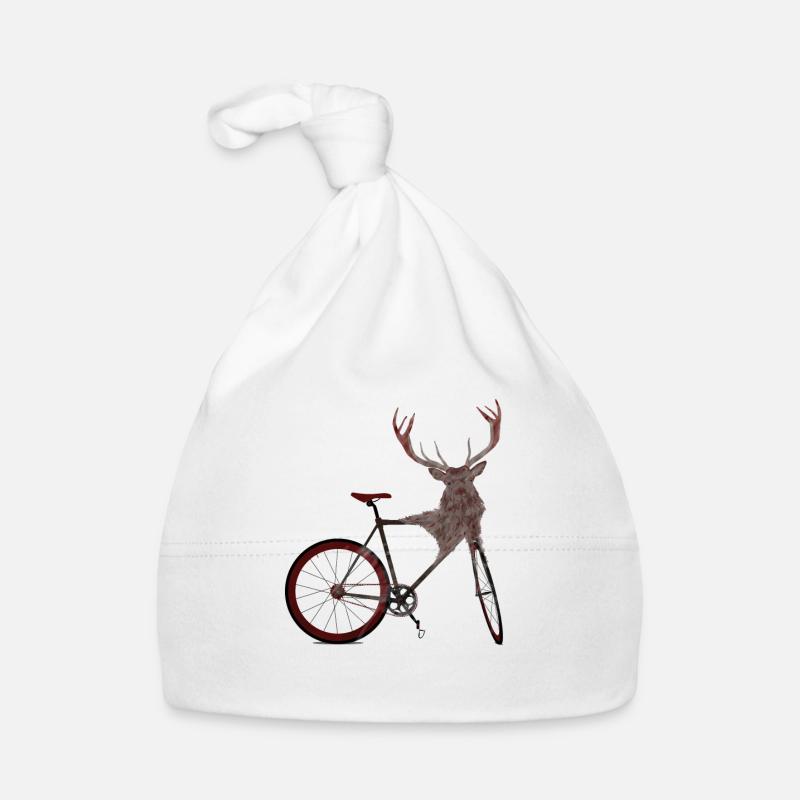 Stag vélo - Bonnet bio Bébé - blanc
