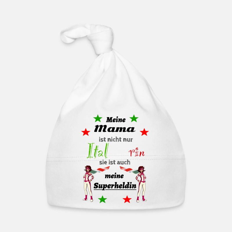 Mama Superheld Italiener Baby Bio-Mütze