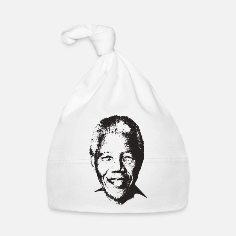 Nelson Mandela - Bonnet bio Bébé - blanc