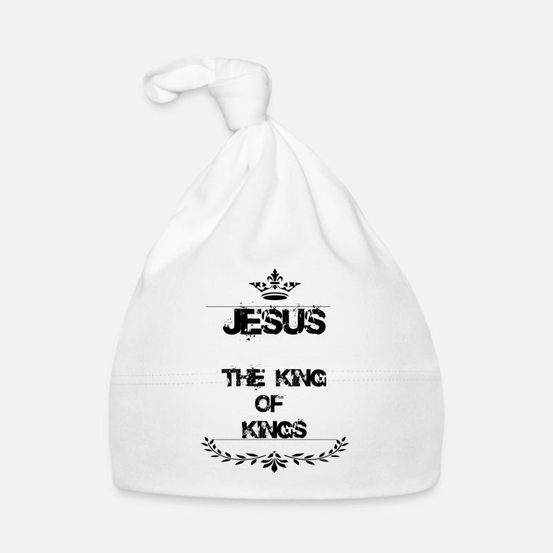 JÉSUS LE ROI DES ROIS - Bonnet bio Bébé - blanc