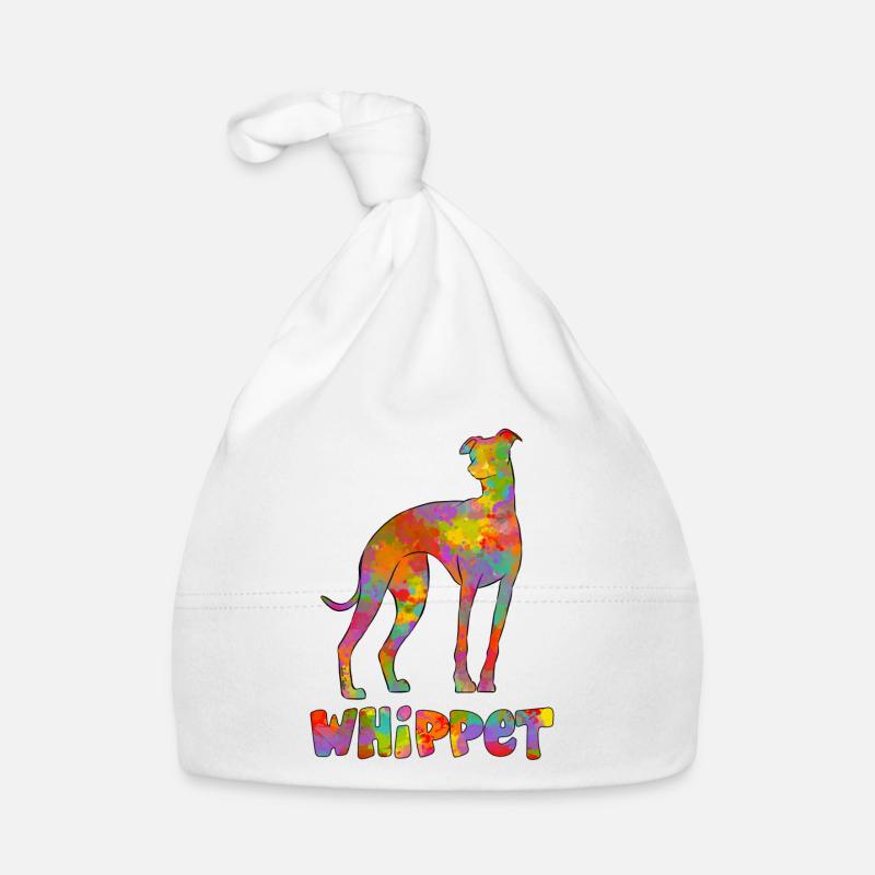 Whippet Multicolore 2 - Bonnet bio Bébé - blanc