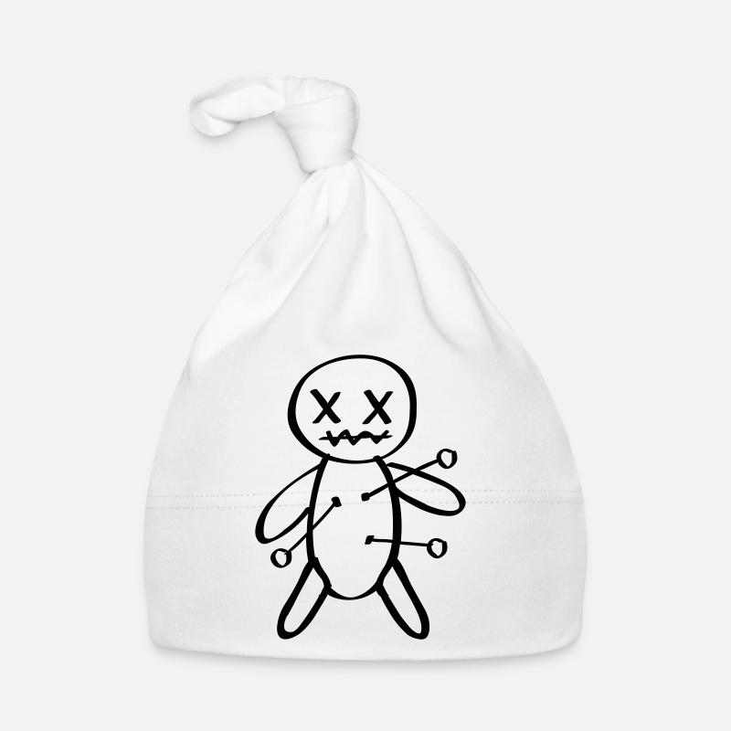 Poupée vaudou aiguille douleur - Bonnet bio Bébé - blanc