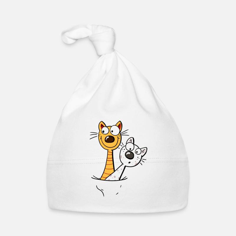 Due gatti divertenti Camicia - Cat - Kitten -Fun Cappellino ecologico per neonato