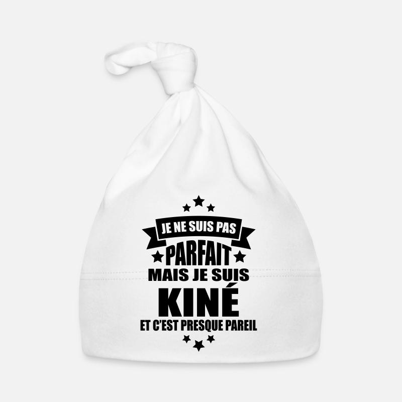 je ne suis pas parfait mais je suis kiné - Bonnet bio Bébé - blanc