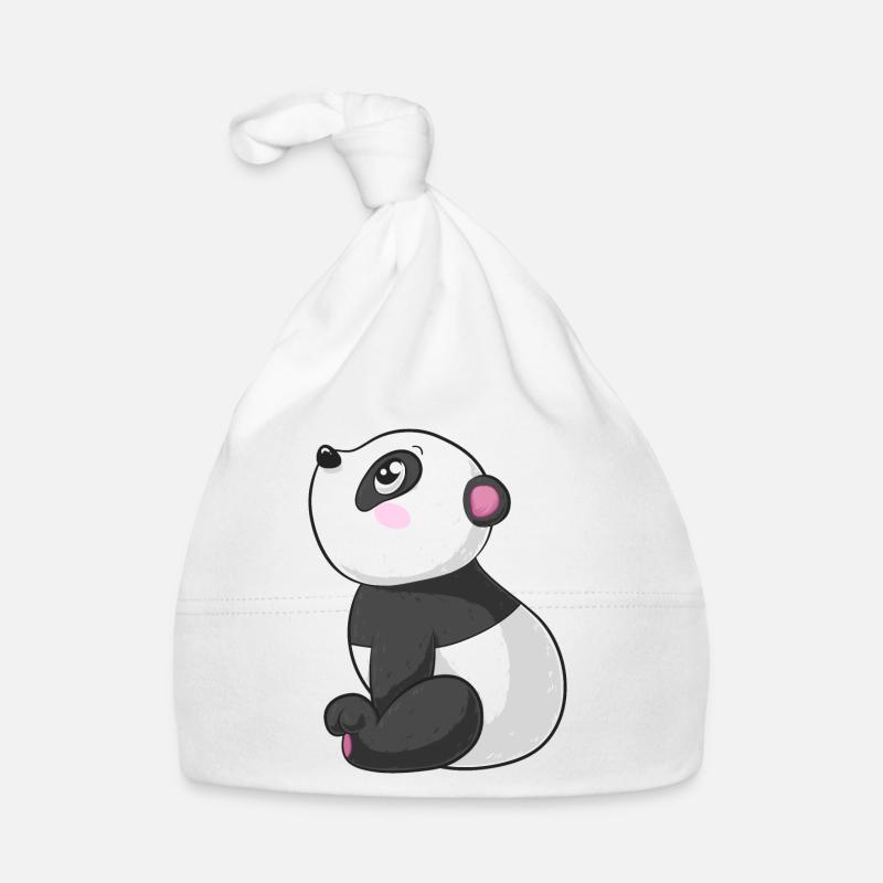 Rêver de panda de dessin animé - Bonnet bio Bébé - blanc