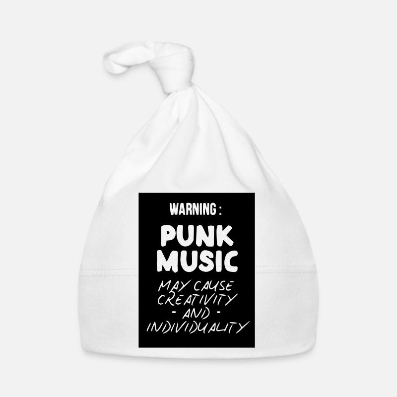 La musique punk peut causer de la créativité et de l'individualité - Bonnet bio Bébé - blanc