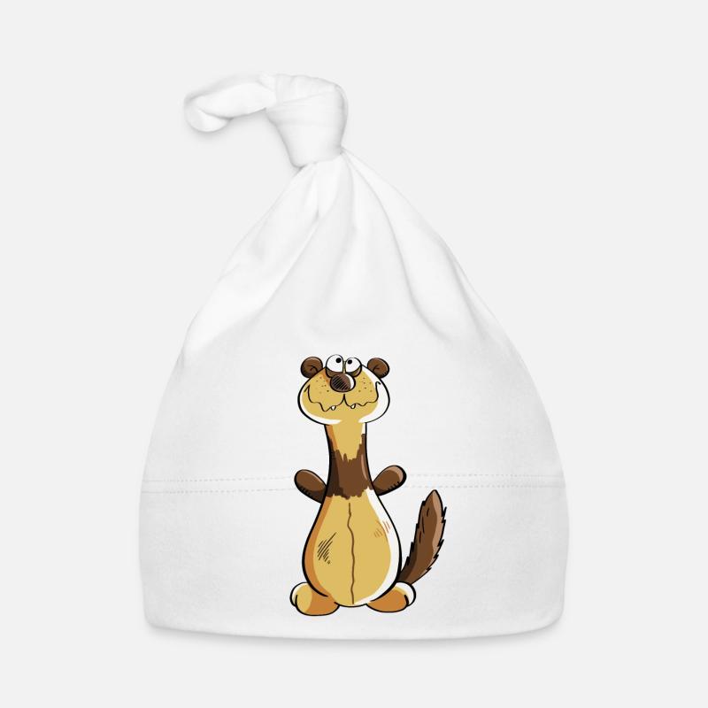 Naughty Ferret Comic - Gift - Polecat Organic Baby Cap