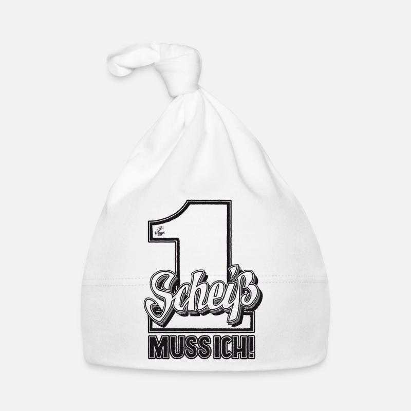 Handlettering „Einen Scheiß muss ich“ Baby Bio-Mütze