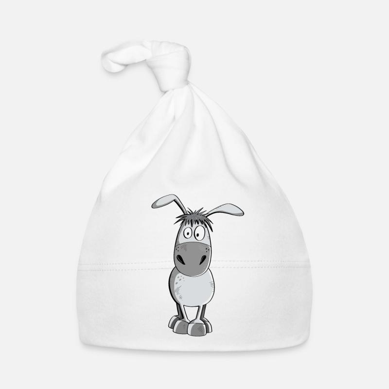 Witziger Grauer Esel - Tiere - Comic Baby Bio-Mütze
