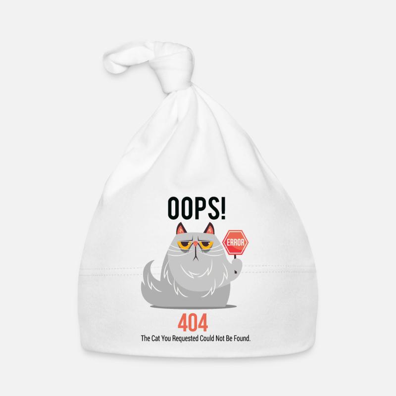 Grumpy Cat 404 - Organic Baby Cap - white