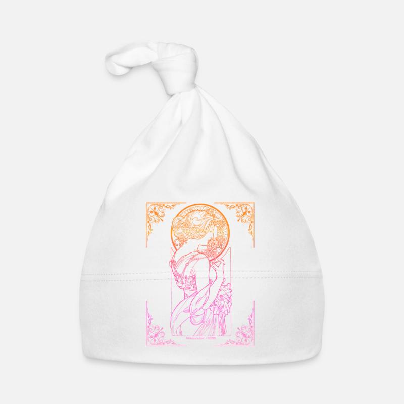 Alfons Mucha - Bonnet bio Bébé - blanc