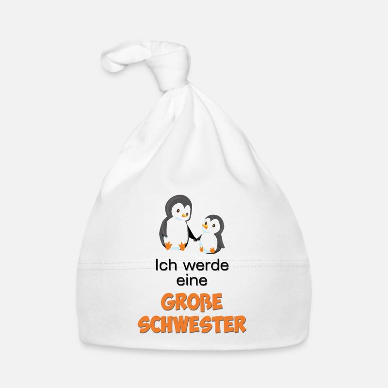 Ich werde eine große Schwester - Baby Bio-Mütze - Weiß