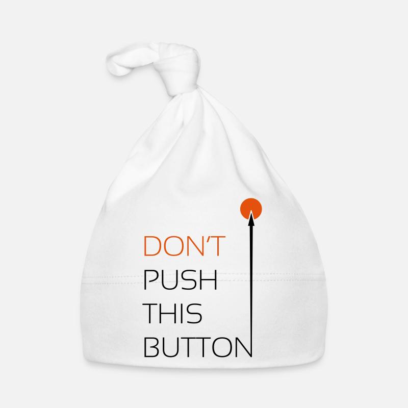 Push this Button - Baby Bio-Mütze - Weiß