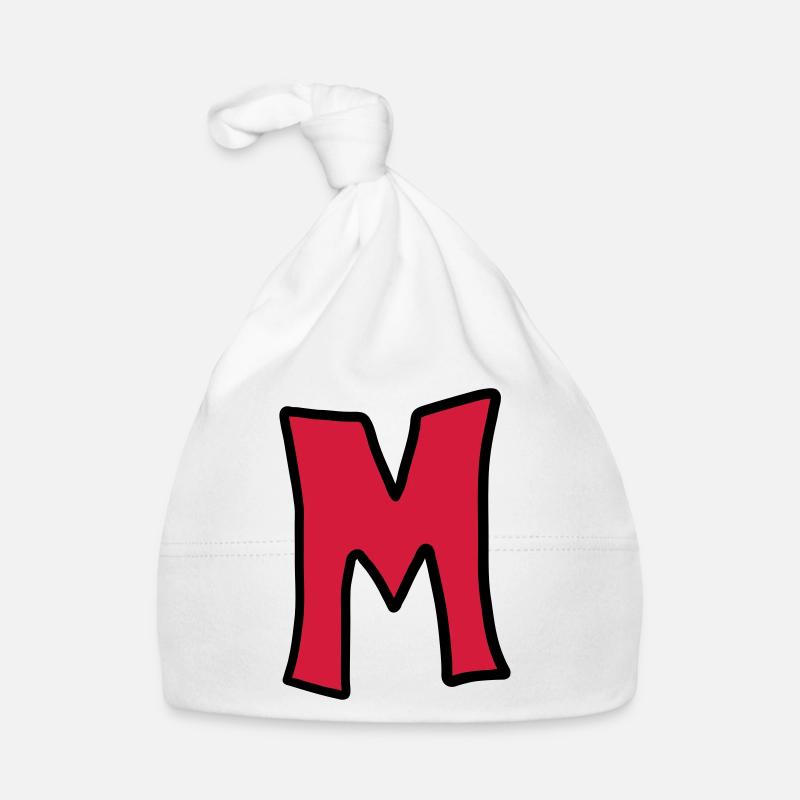 Letter M comic cartoon Organic Baby Cap