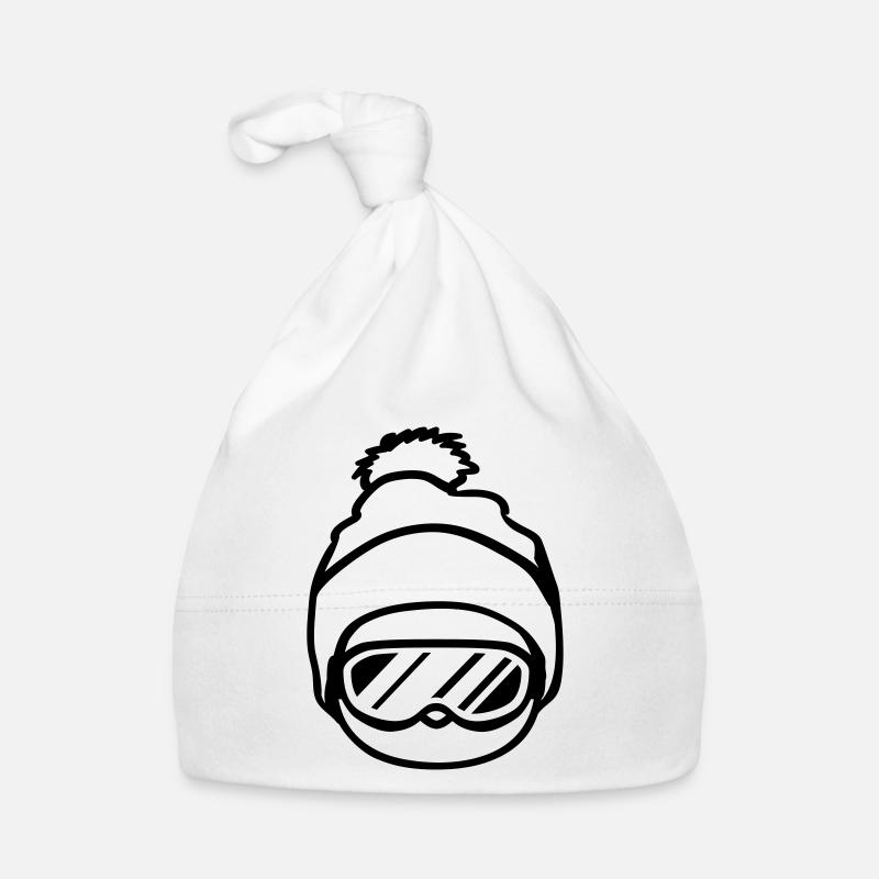 snow chick head face winter bird fun racing Organic Baby Cap