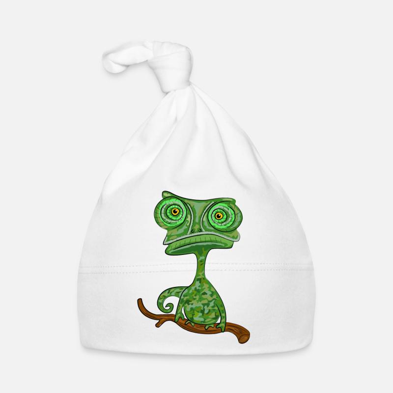 chameleon - Organic Baby Cap - white